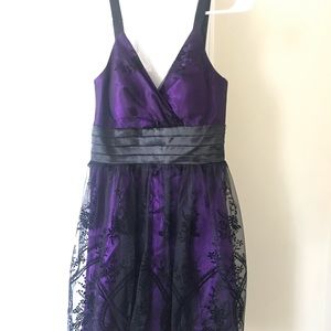 Black and purple lace formal dress
